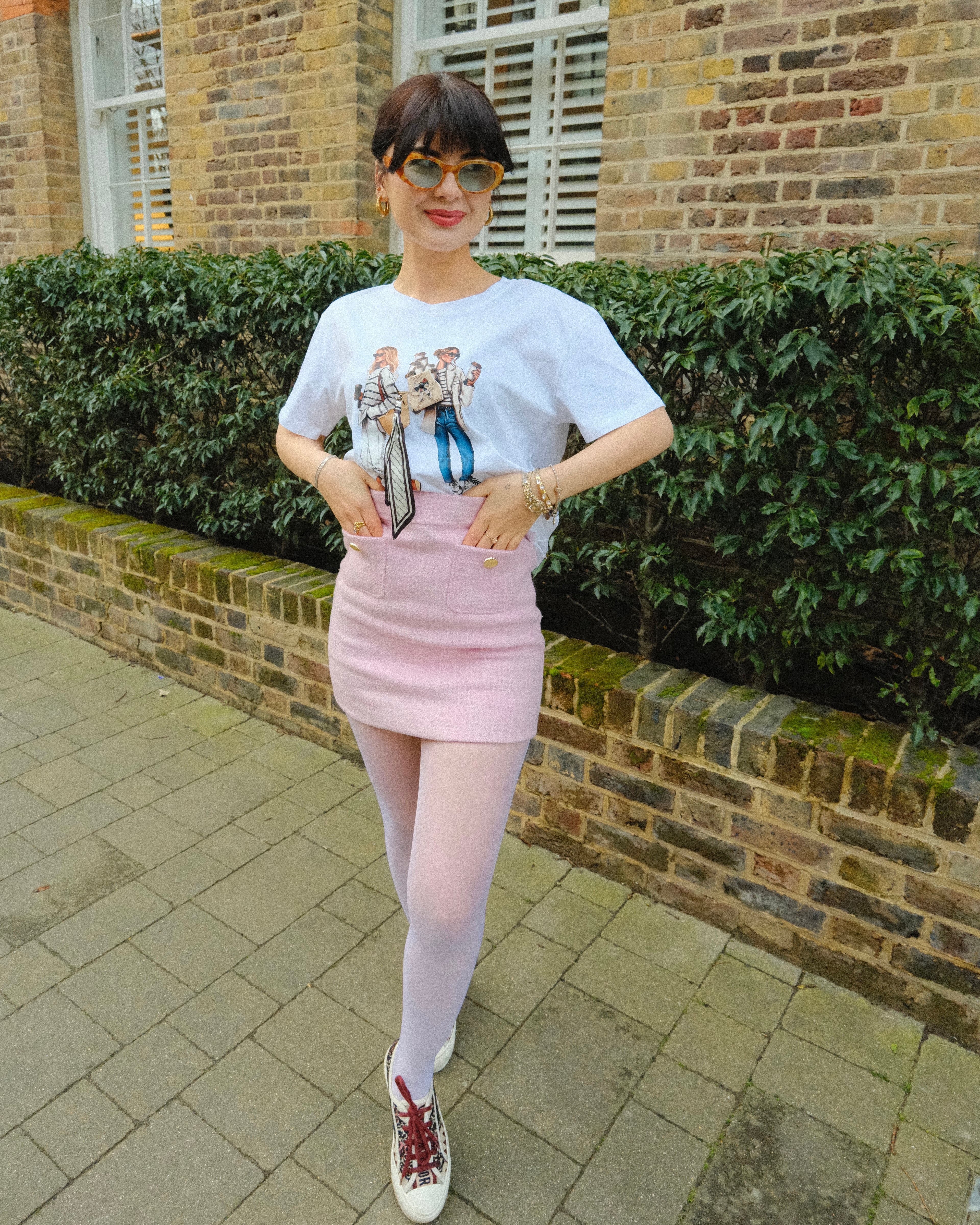 Moda Milano - Adorned Graphic Illustration T-Shirt