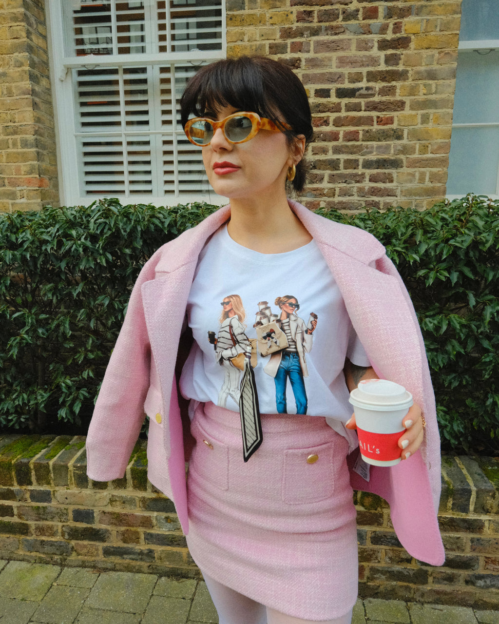 Moda Milano - Adorned Graphic Illustration T-Shirt