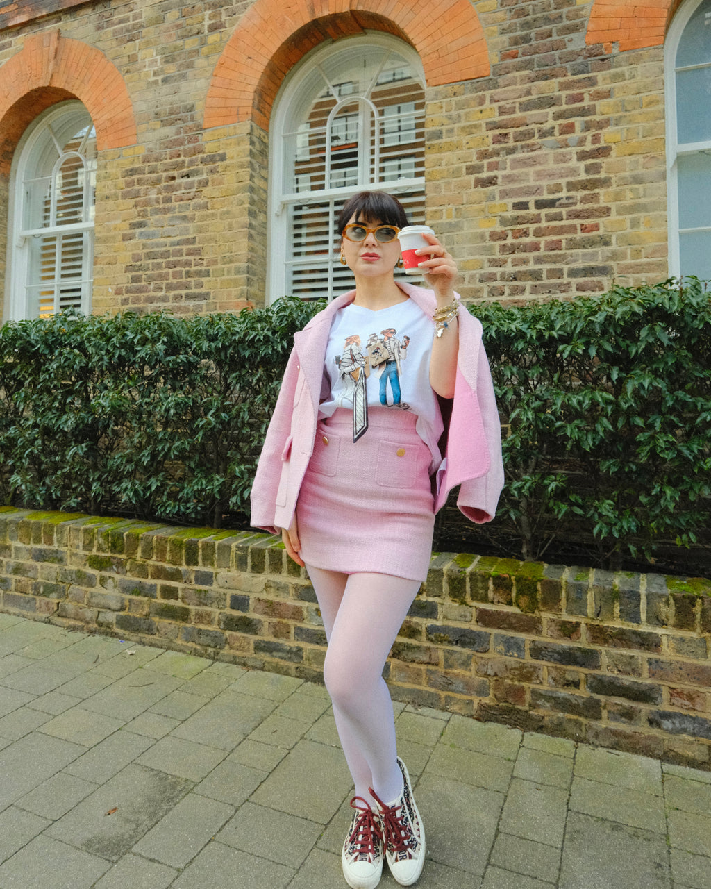 Moda Milano - Adorned Graphic Illustration T-Shirt
