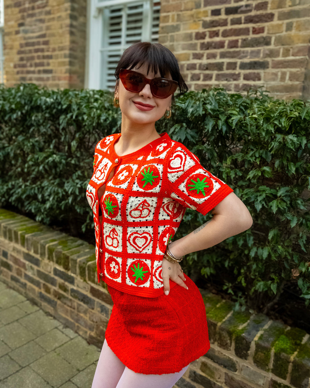 Cerise - Patchwork Fruit Crochet Cardigan