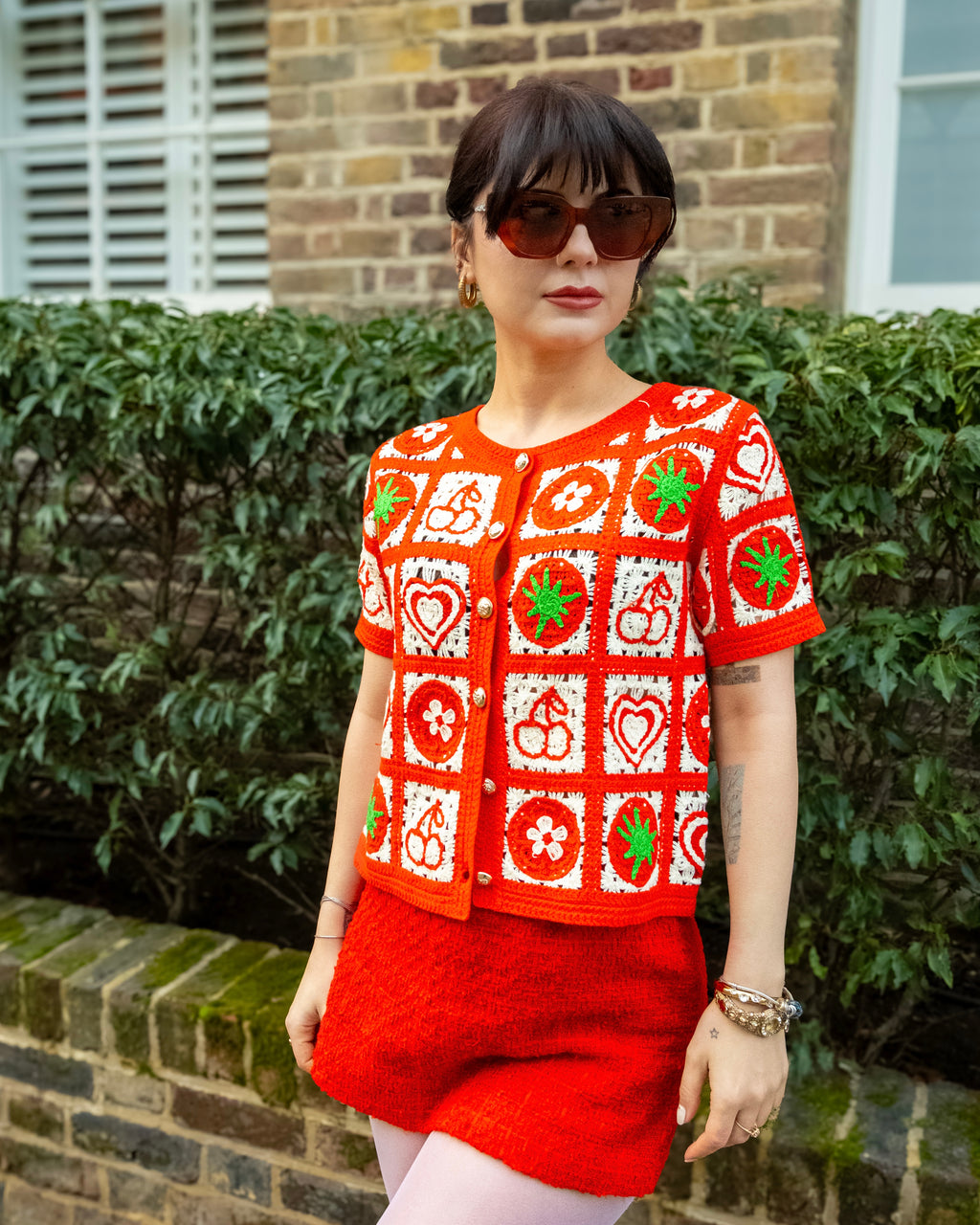 Cerise - Patchwork Fruit Crochet Cardigan