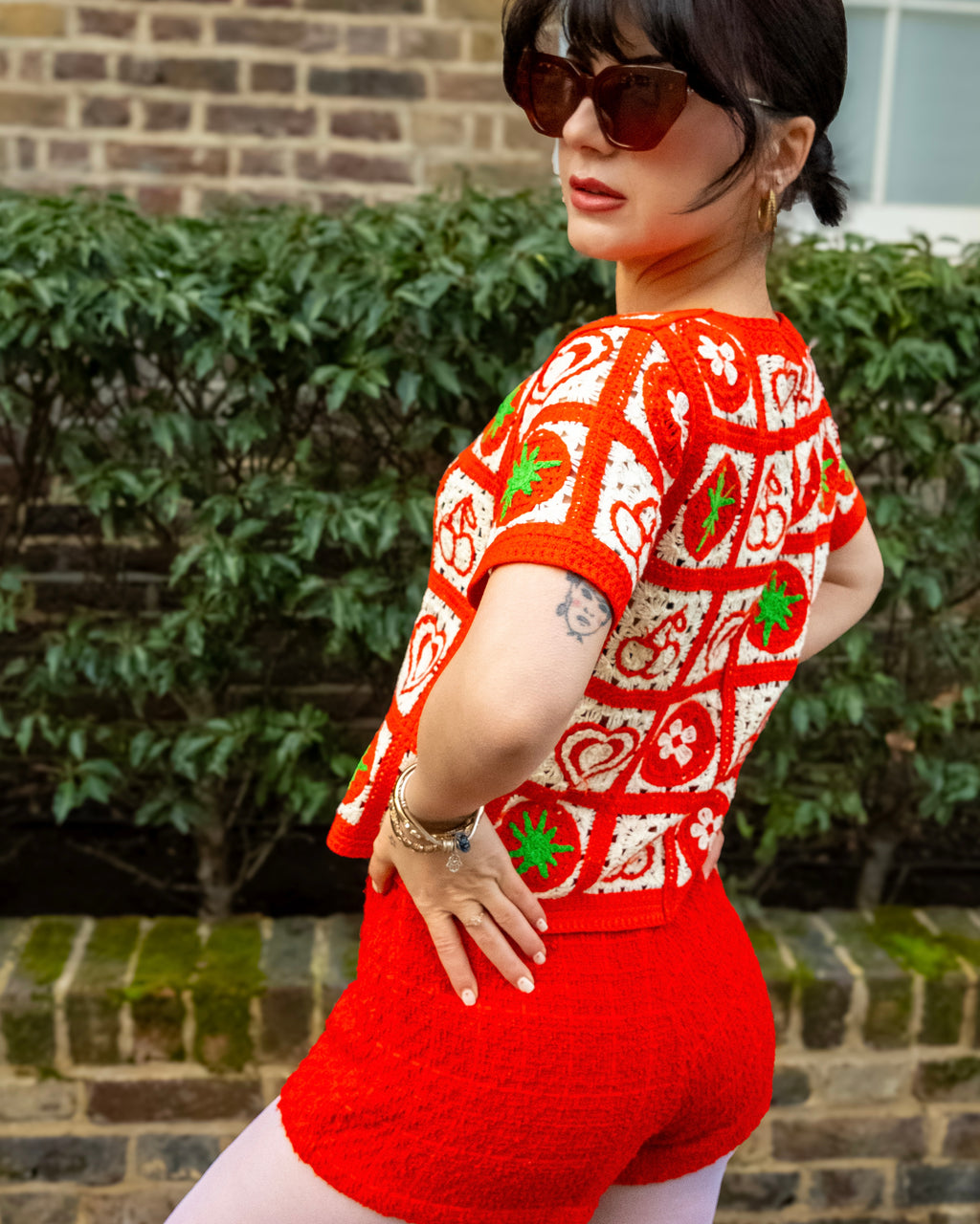 Cerise - Patchwork Fruit Crochet Cardigan