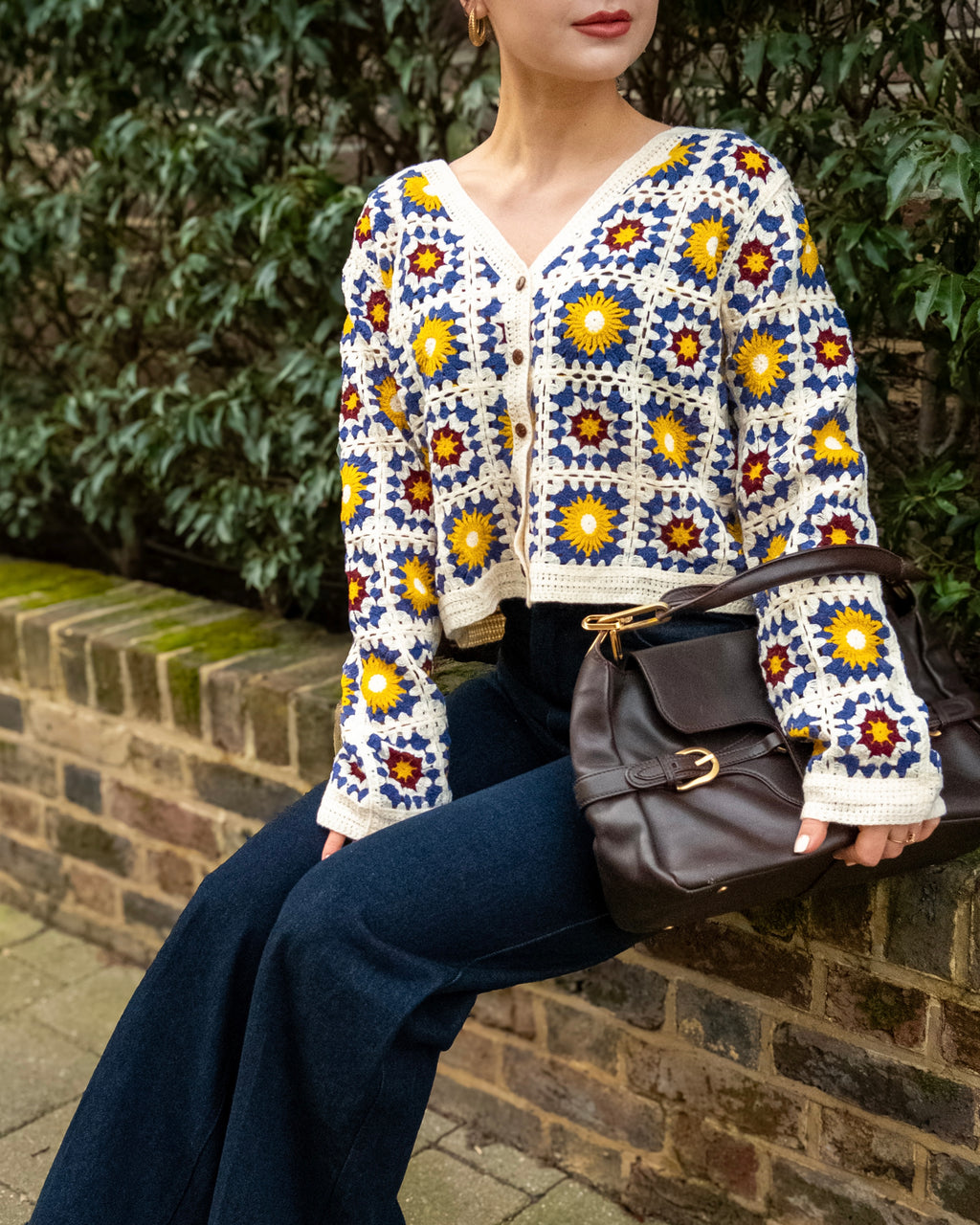 Solara - Sunflower Pattern Crochet Cardigan