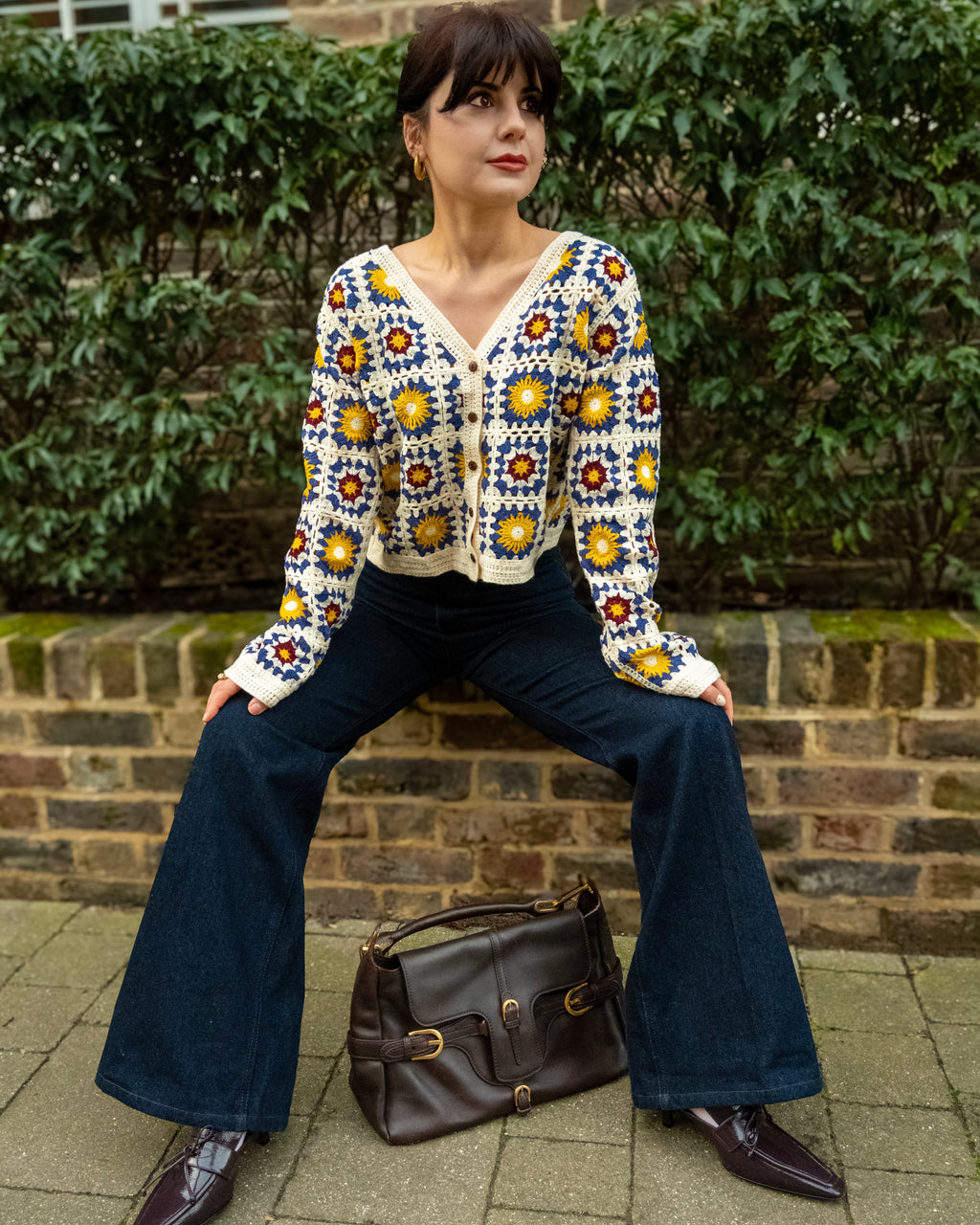 Solara - Sunflower Pattern Crochet Cardigan