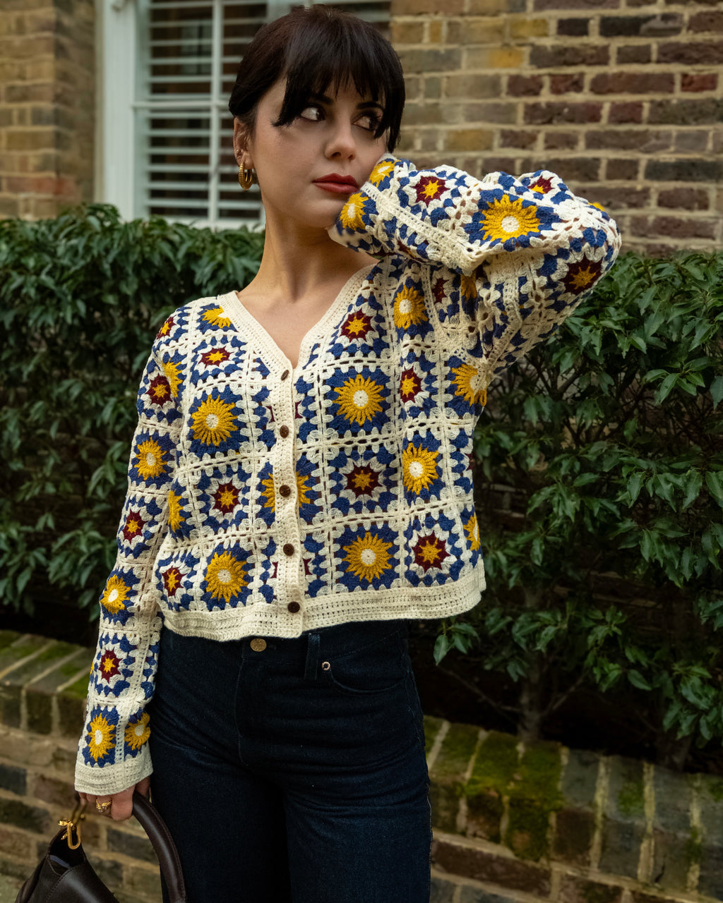 Solara - Sunflower Pattern Crochet Cardigan