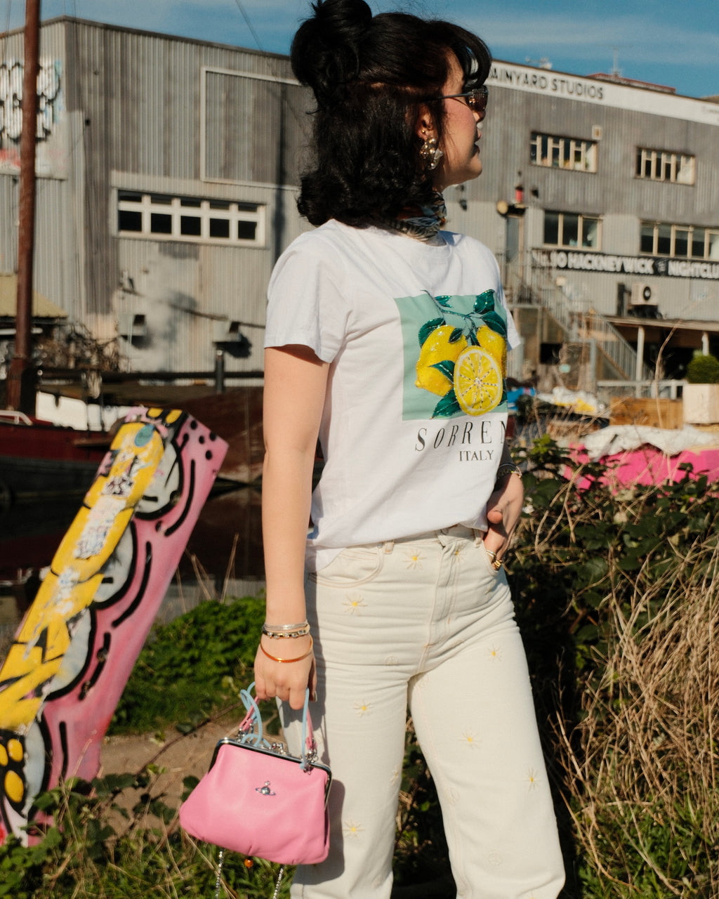 Sorrento - Embellished Sorrento Lemon Print T-Shirt