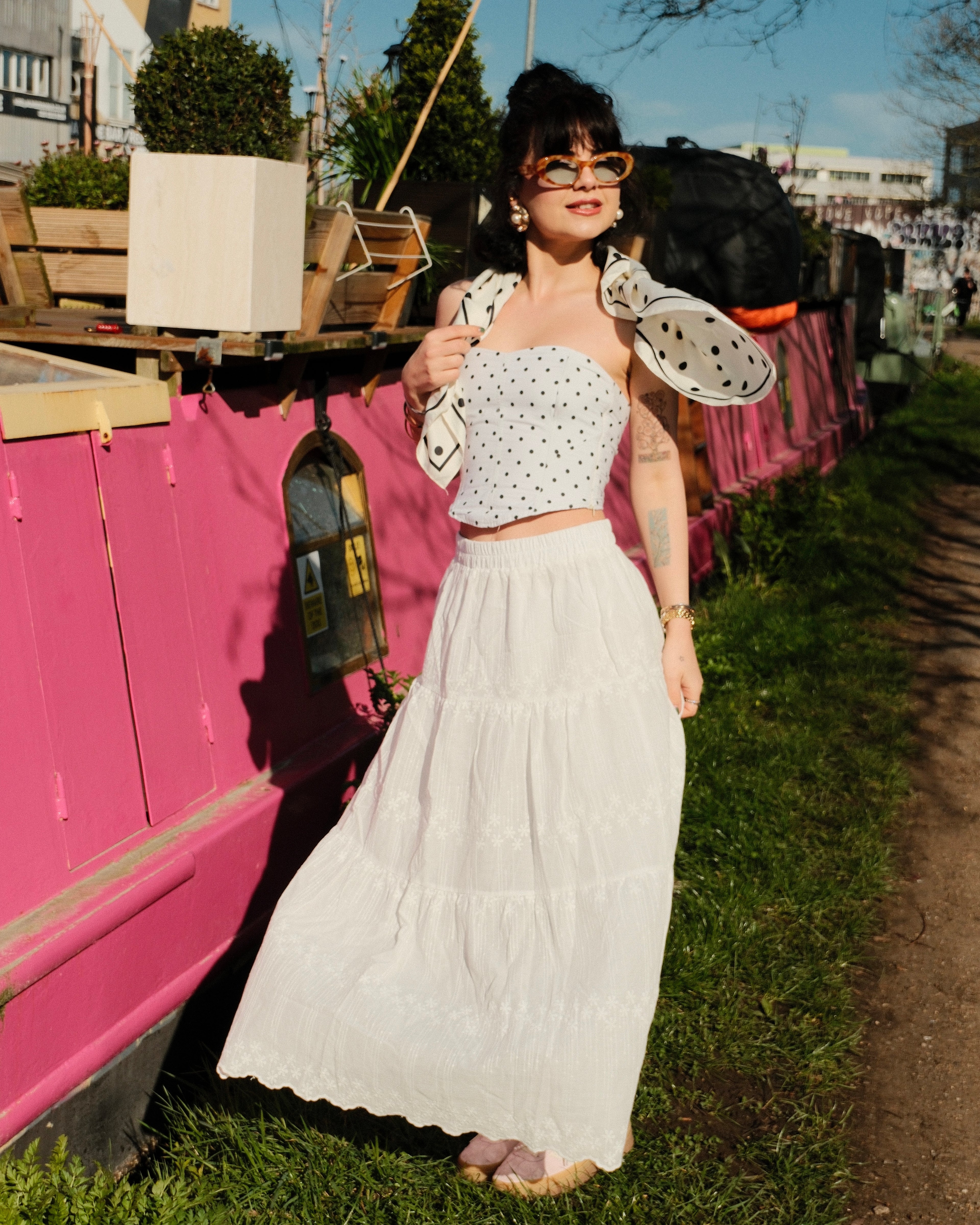 Ciara - Embroidered Tiered Maxi Skirt