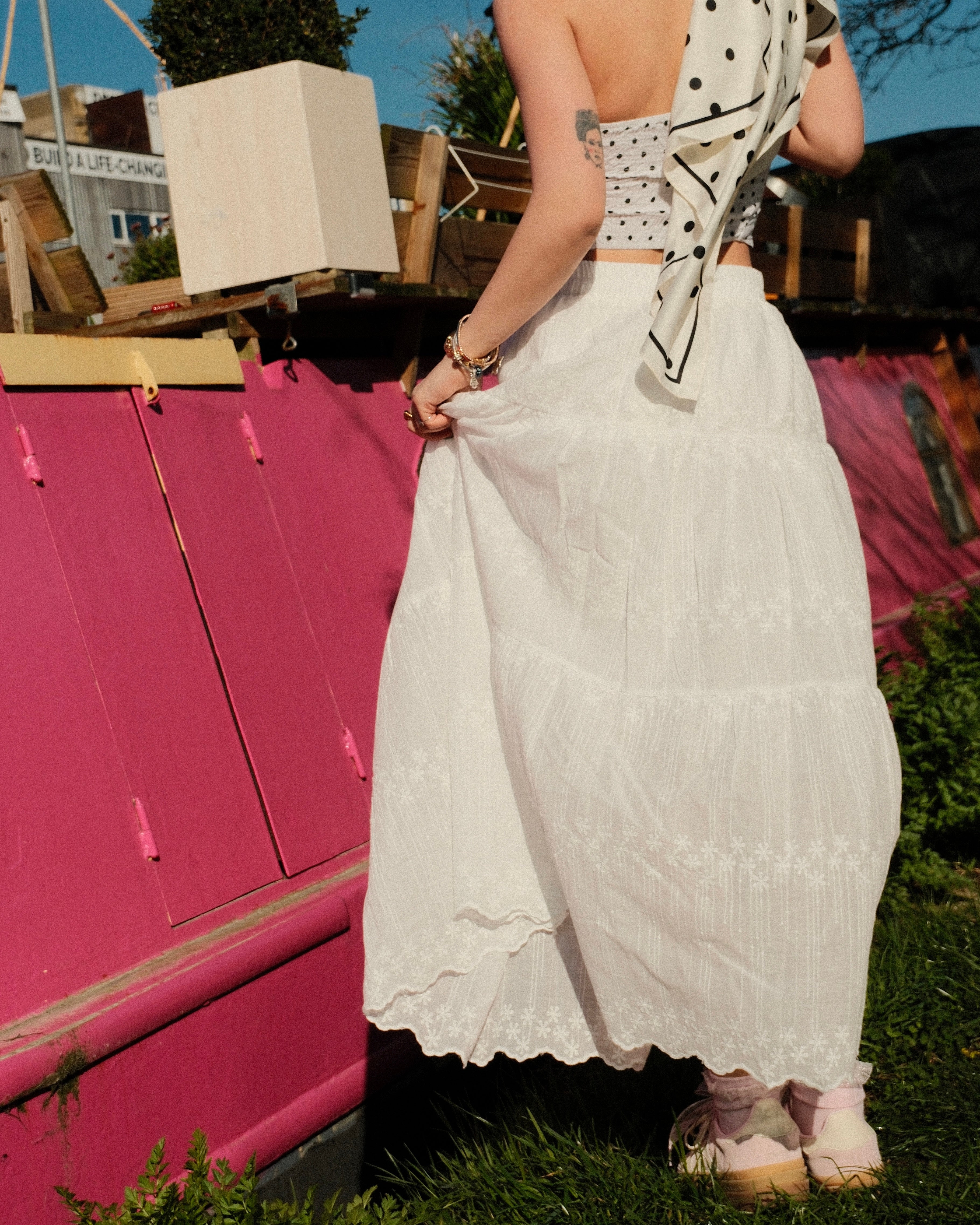 Ciara - Embroidered Tiered Maxi Skirt