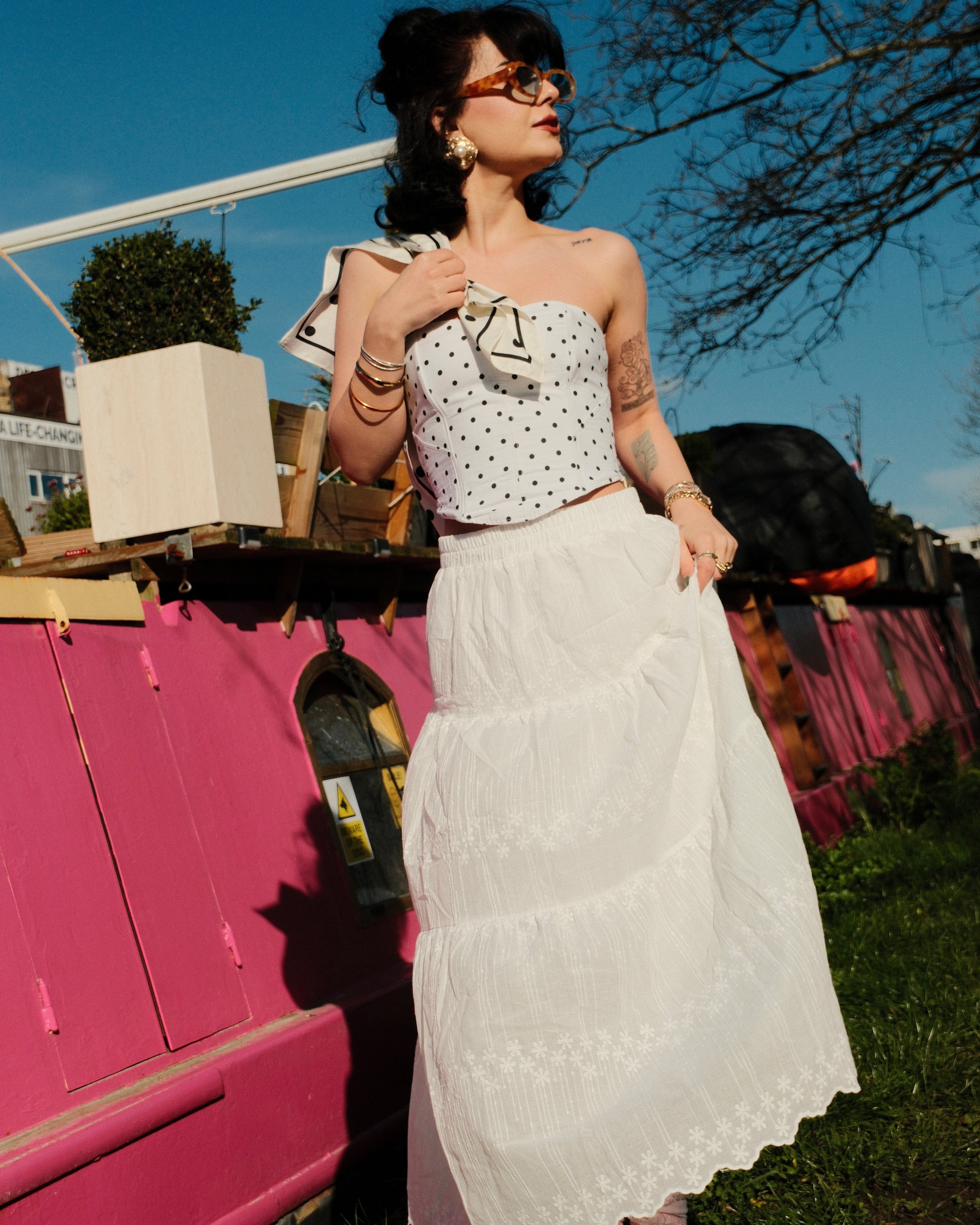 Ciara - Embroidered Tiered Maxi Skirt