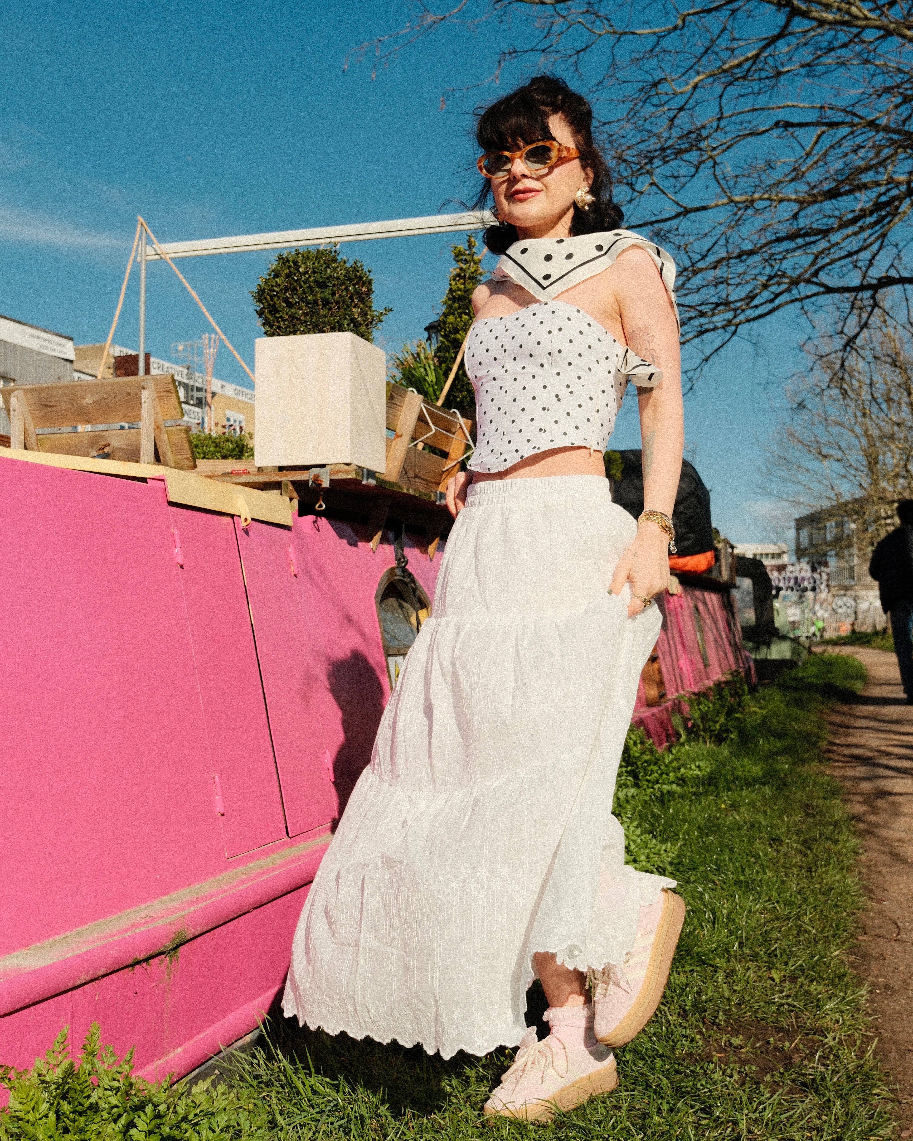 Ciara - Embroidered Tiered Maxi Skirt