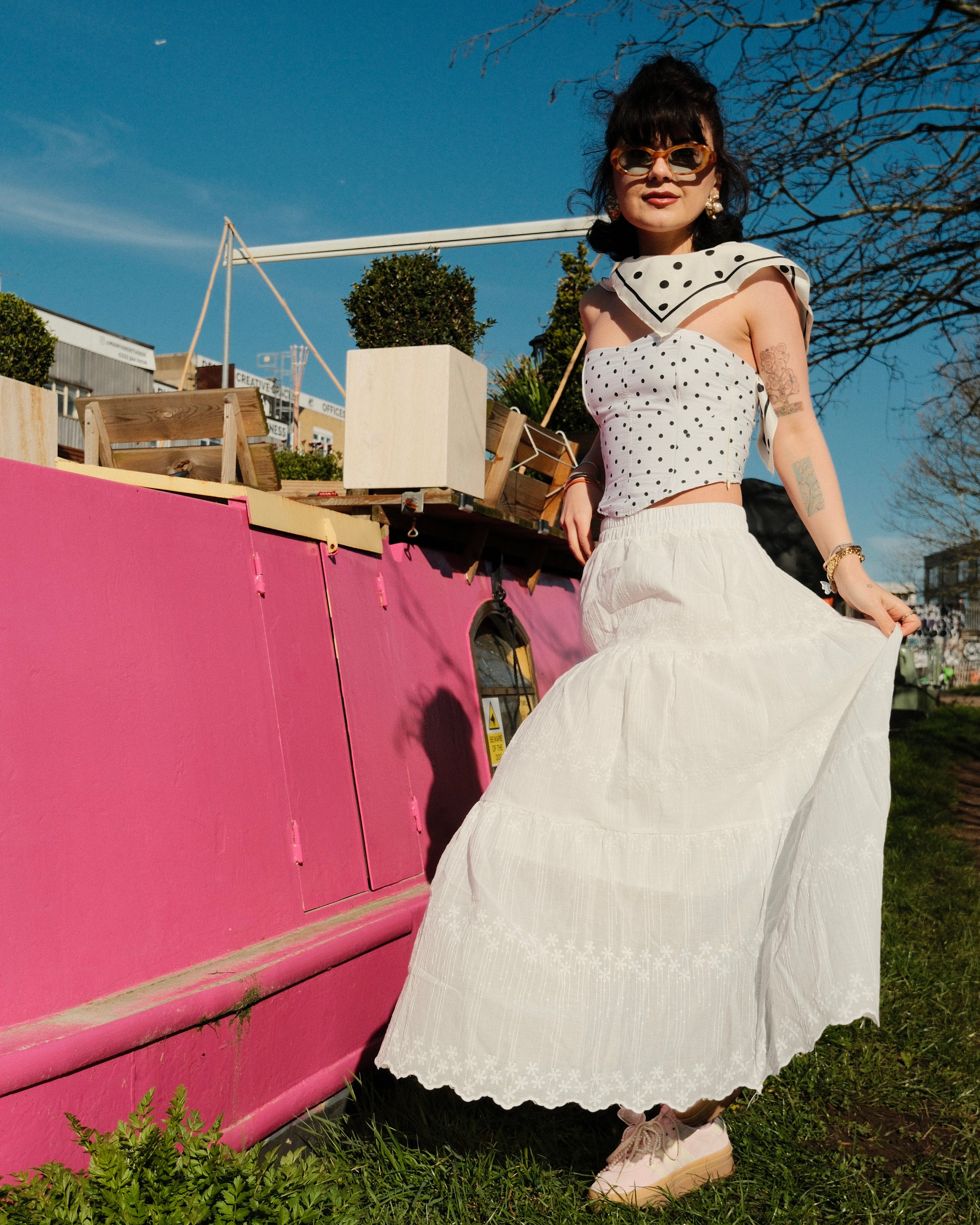 Ciara - Embroidered Tiered Maxi Skirt