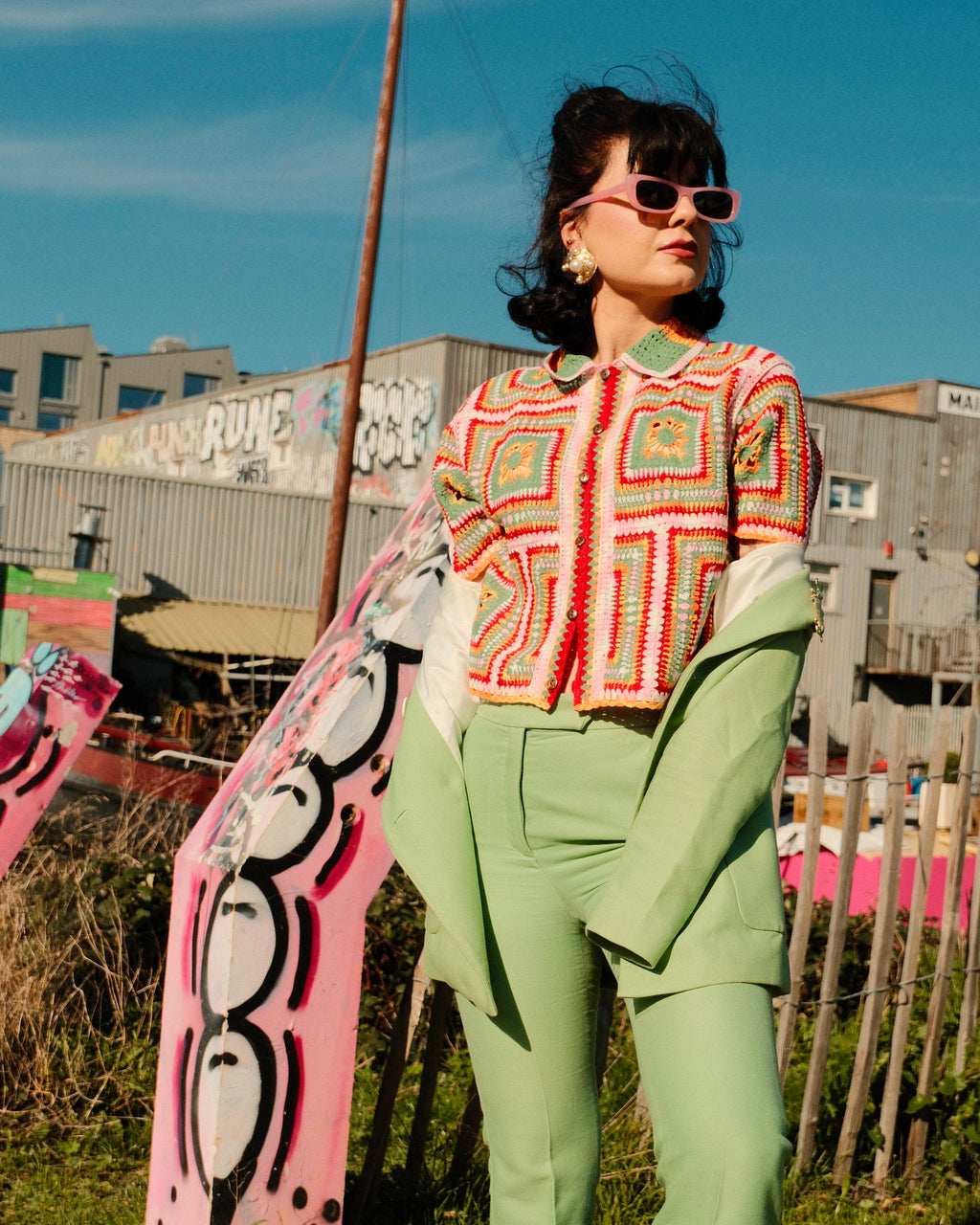 Patrizia - Colourful Geometric Crochet Cardigan