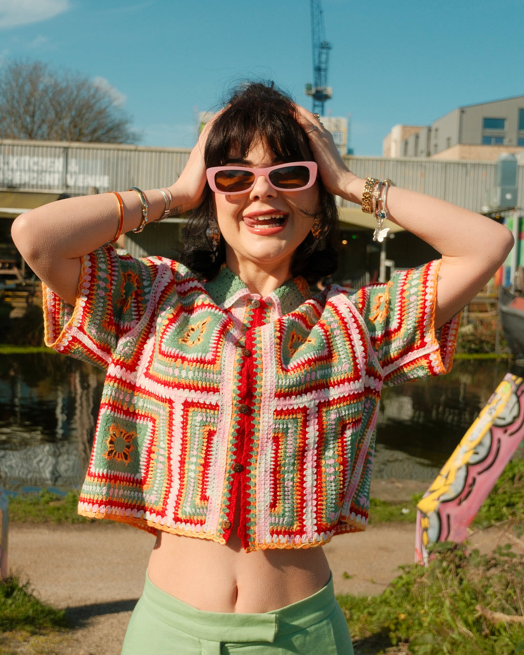 Patrizia - Colourful Geometric Crochet Cardigan