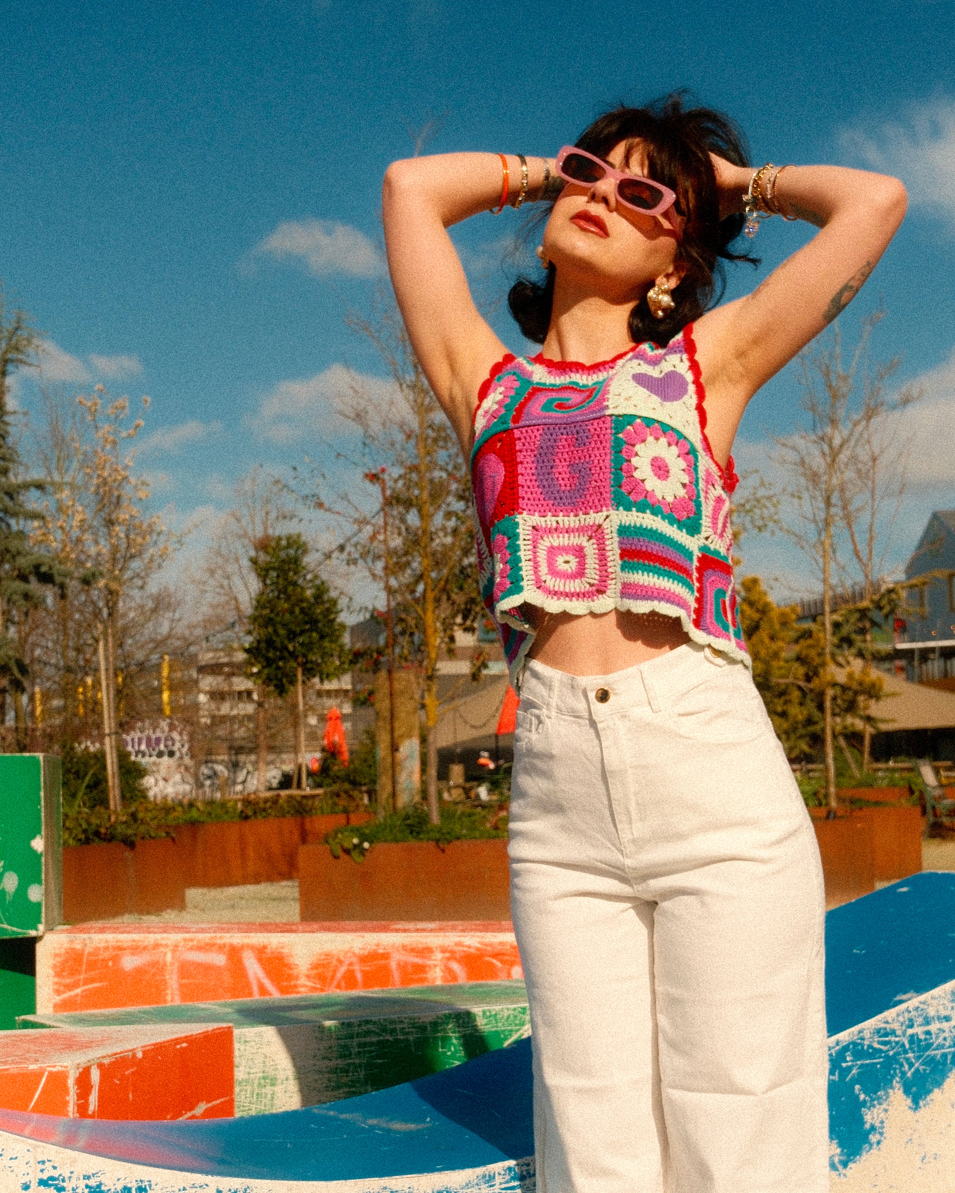 Aurora - Retro Patchwork Crochet Vest