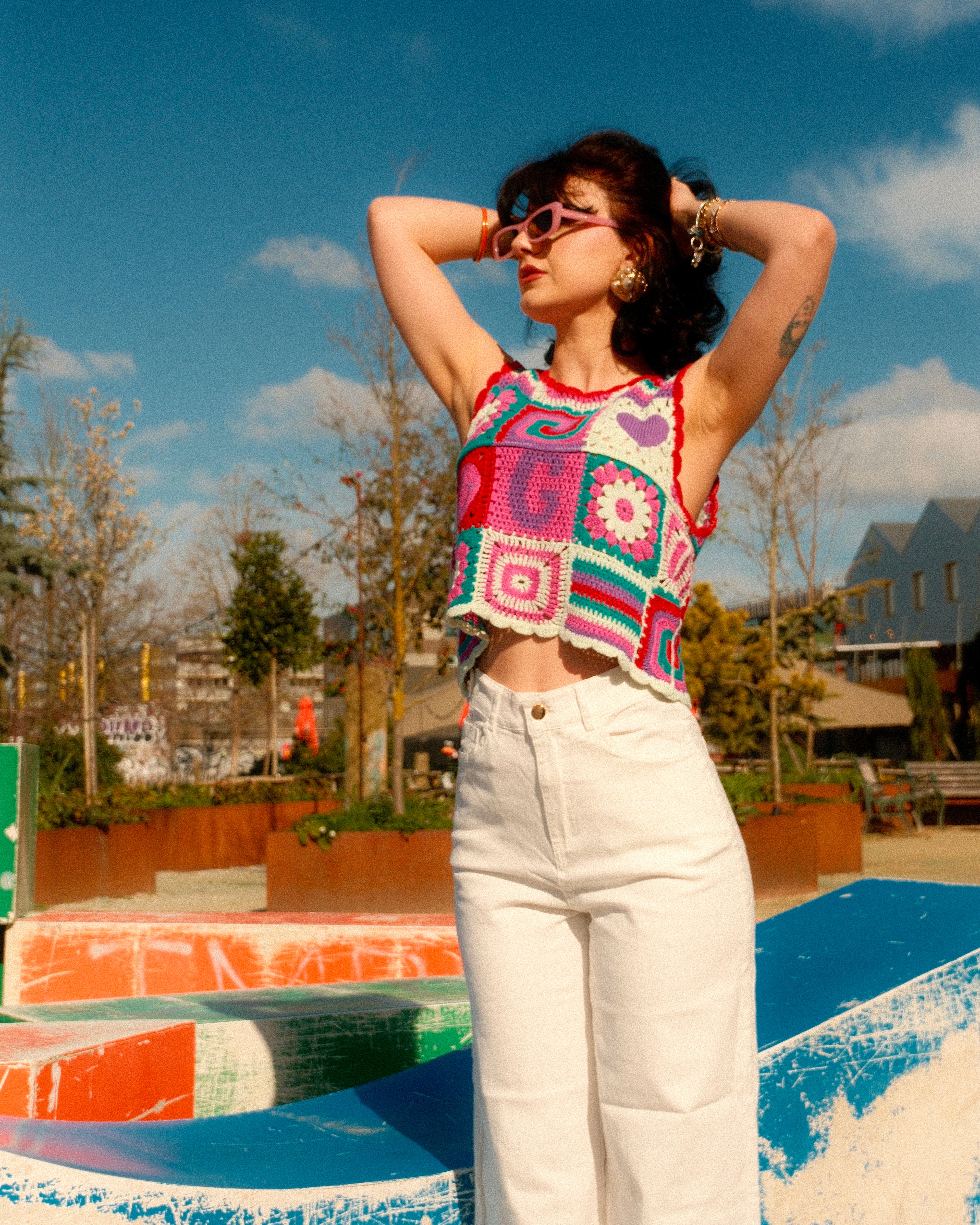 Aurora - Retro Patchwork Crochet Vest