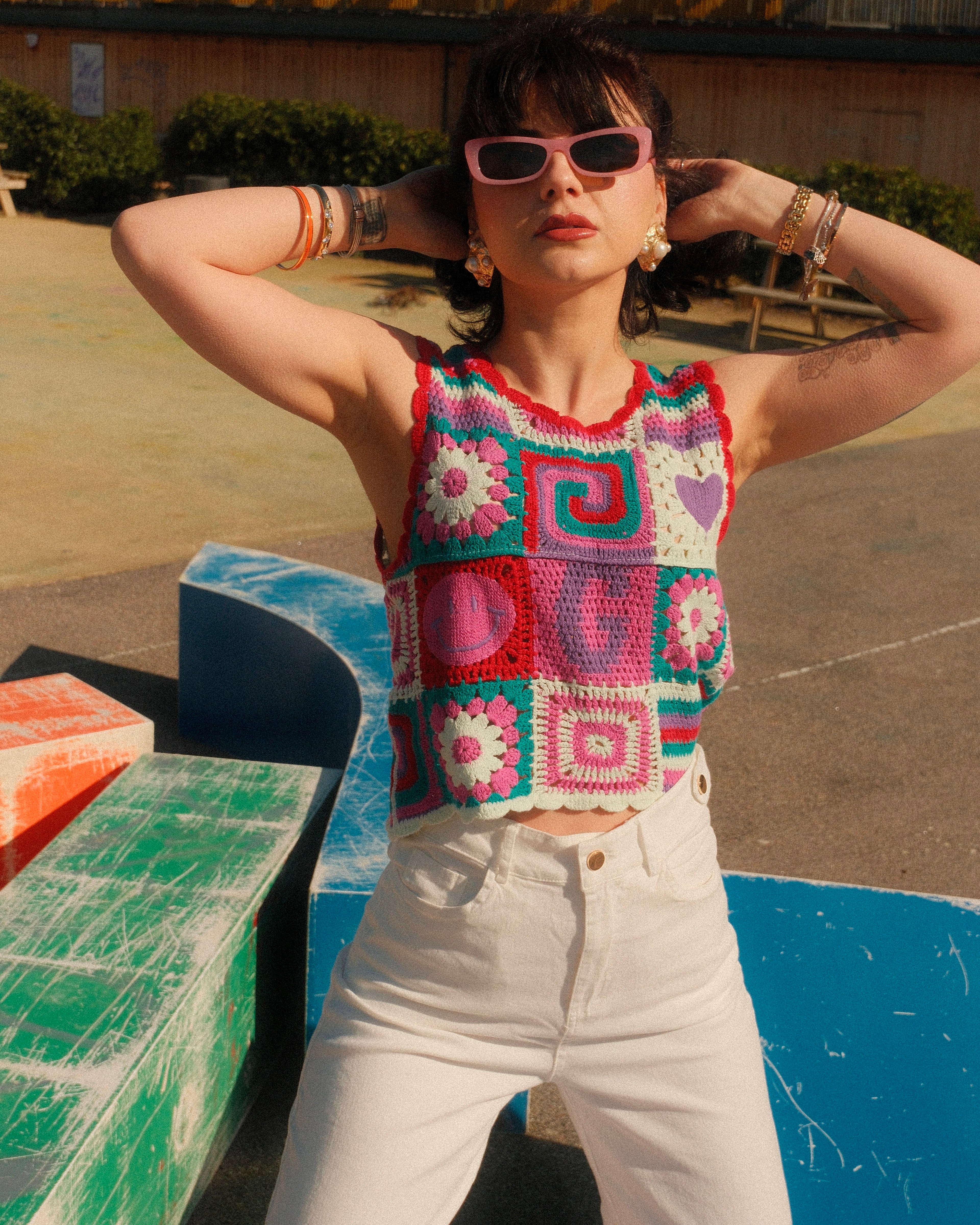 Aurora - Retro Patchwork Crochet Vest