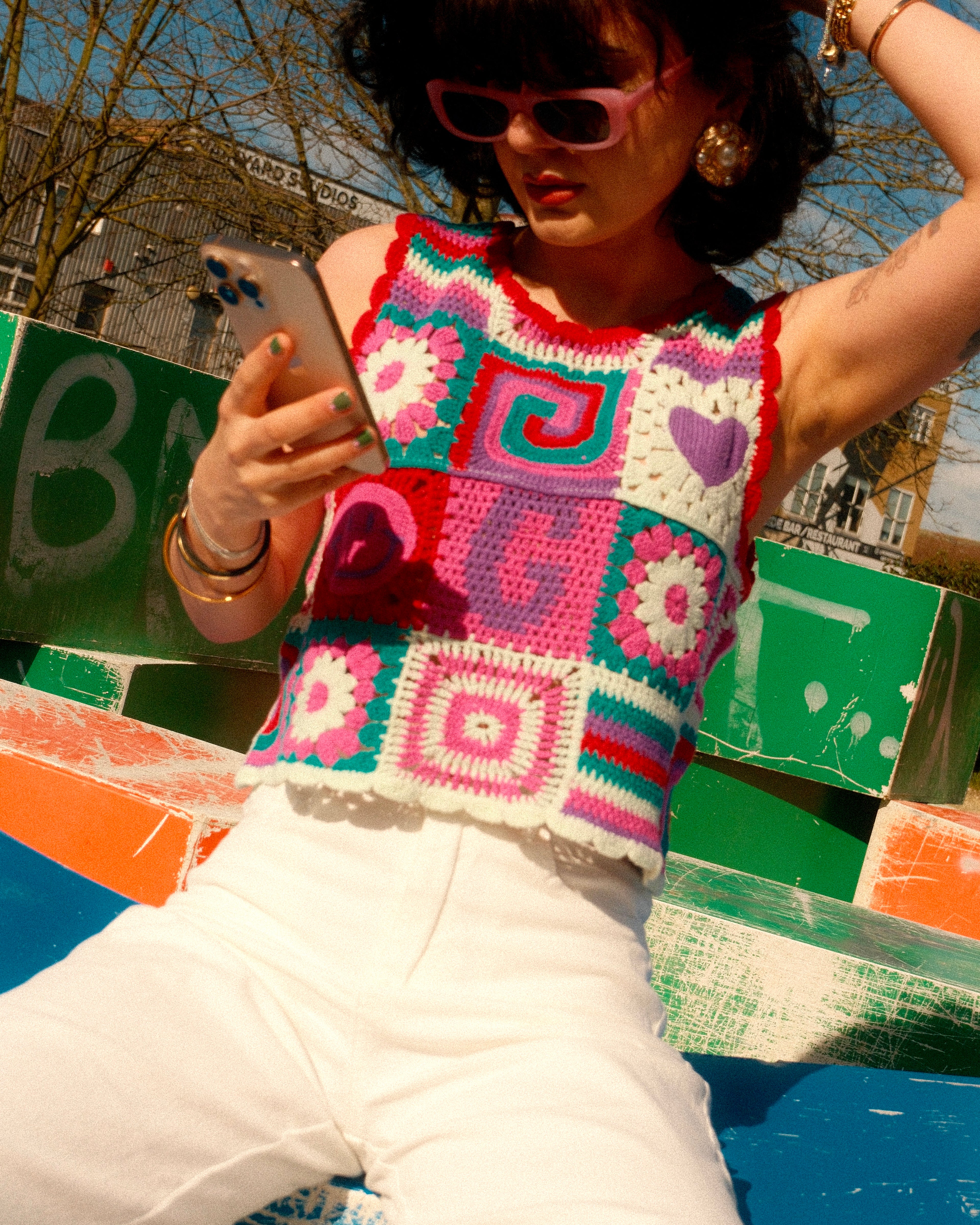 Aurora - Retro Patchwork Crochet Vest