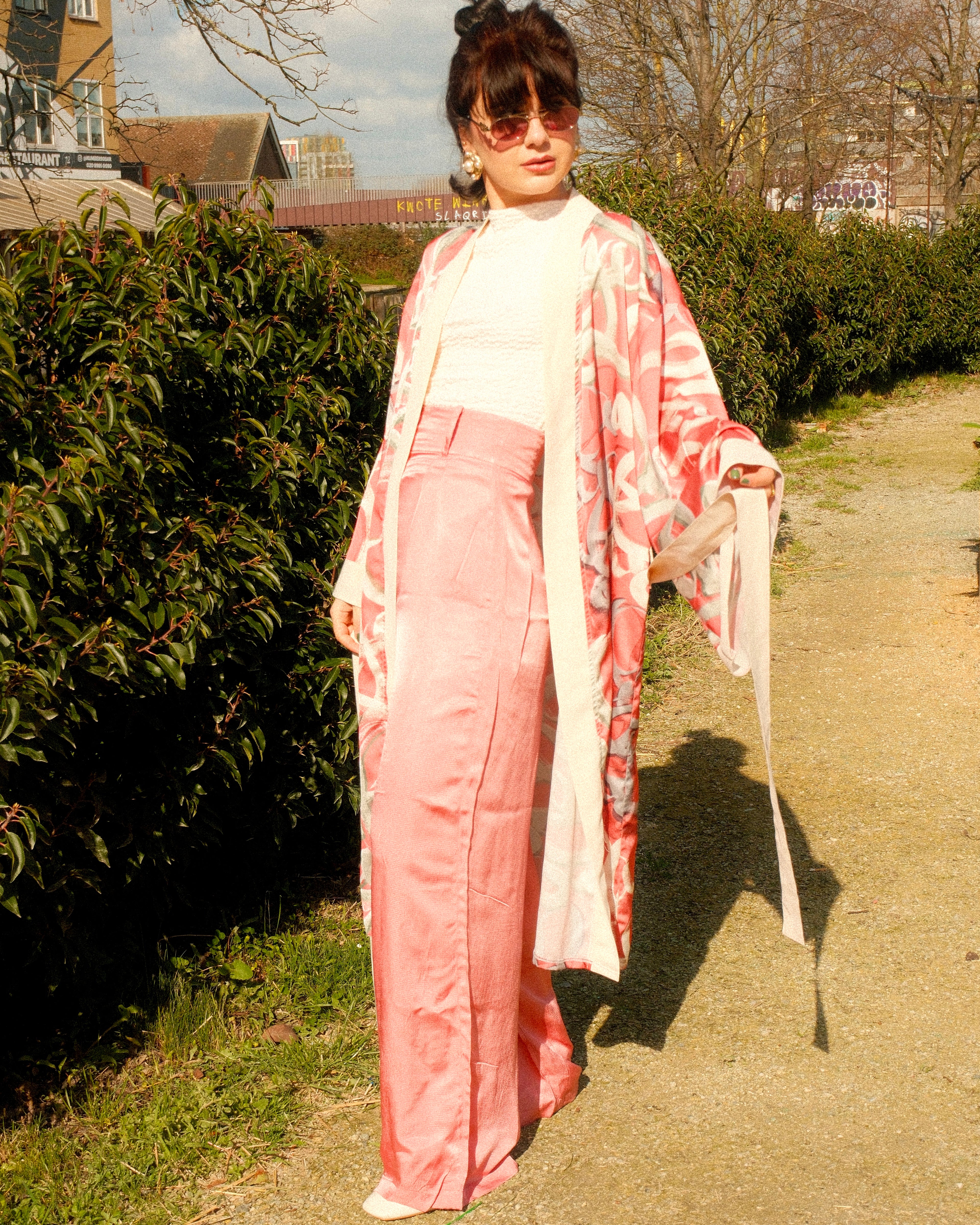 Eleonora - Handmade Cotton Satin Abstract Print Kimono