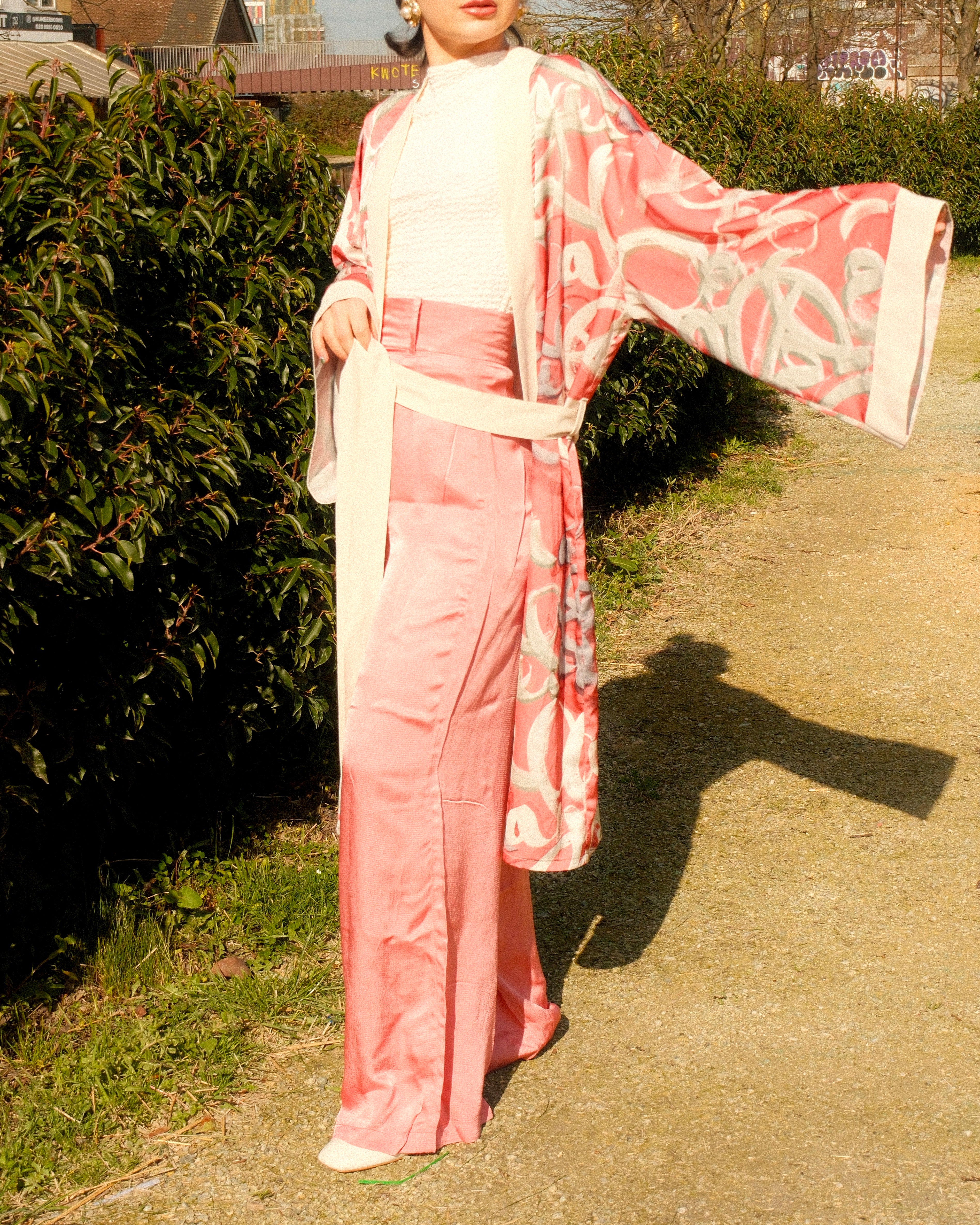 Eleonora - Handmade Cotton Satin Abstract Print Kimono