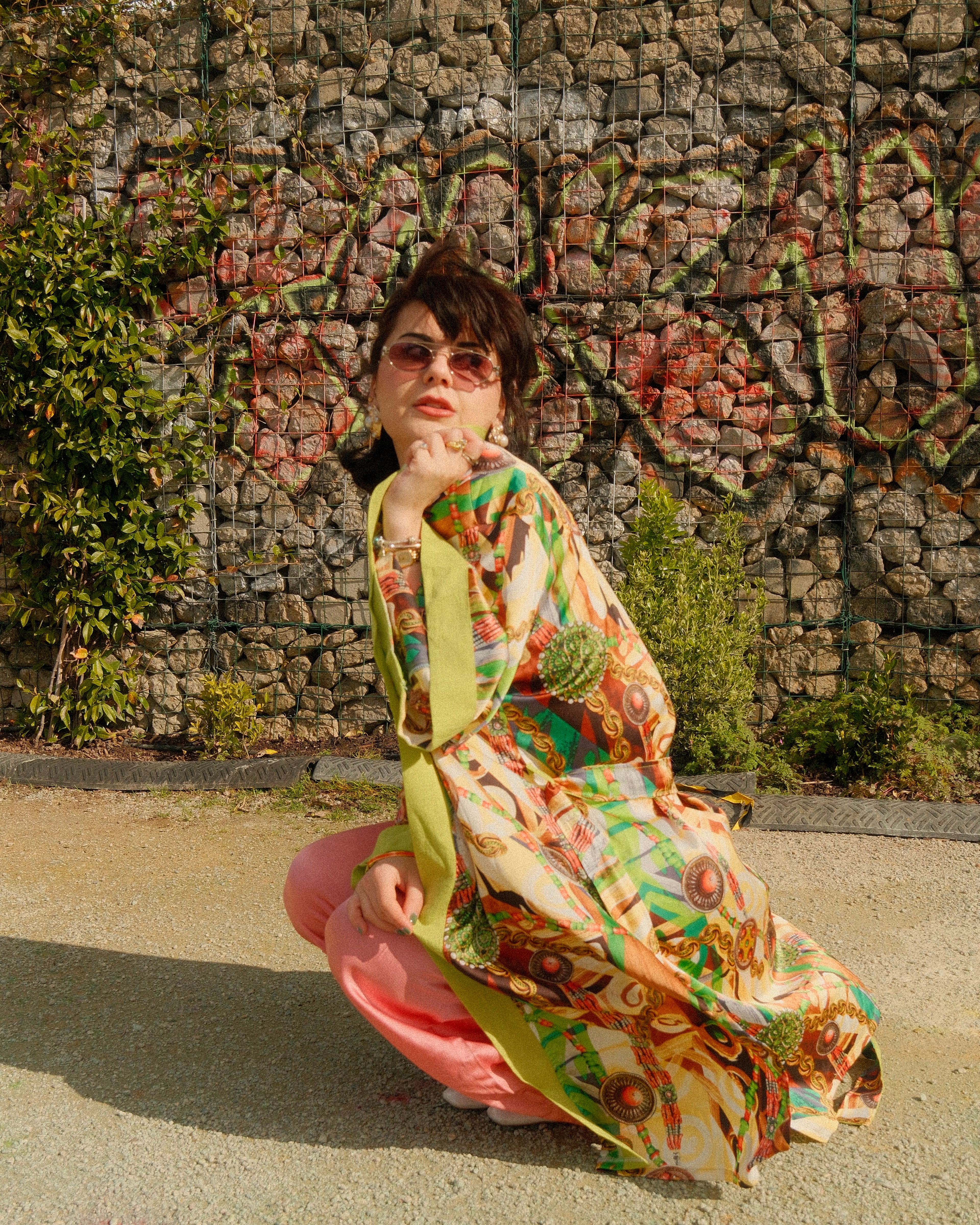 Lilliana - Handmade Baroque-inspired Chain Motif Satin Kimono