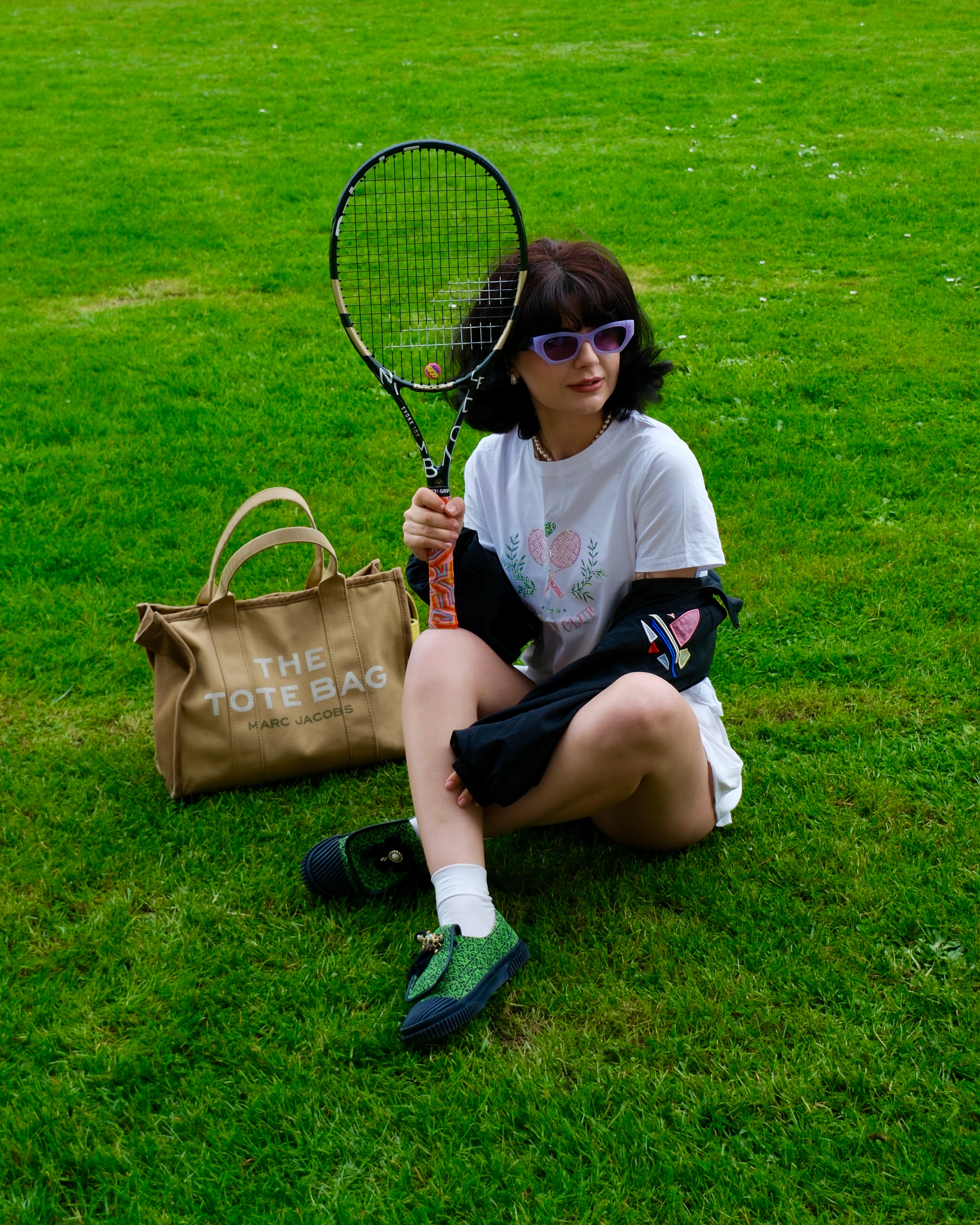 Jasmine - Tennis Club Graphic Embellished T-shirt