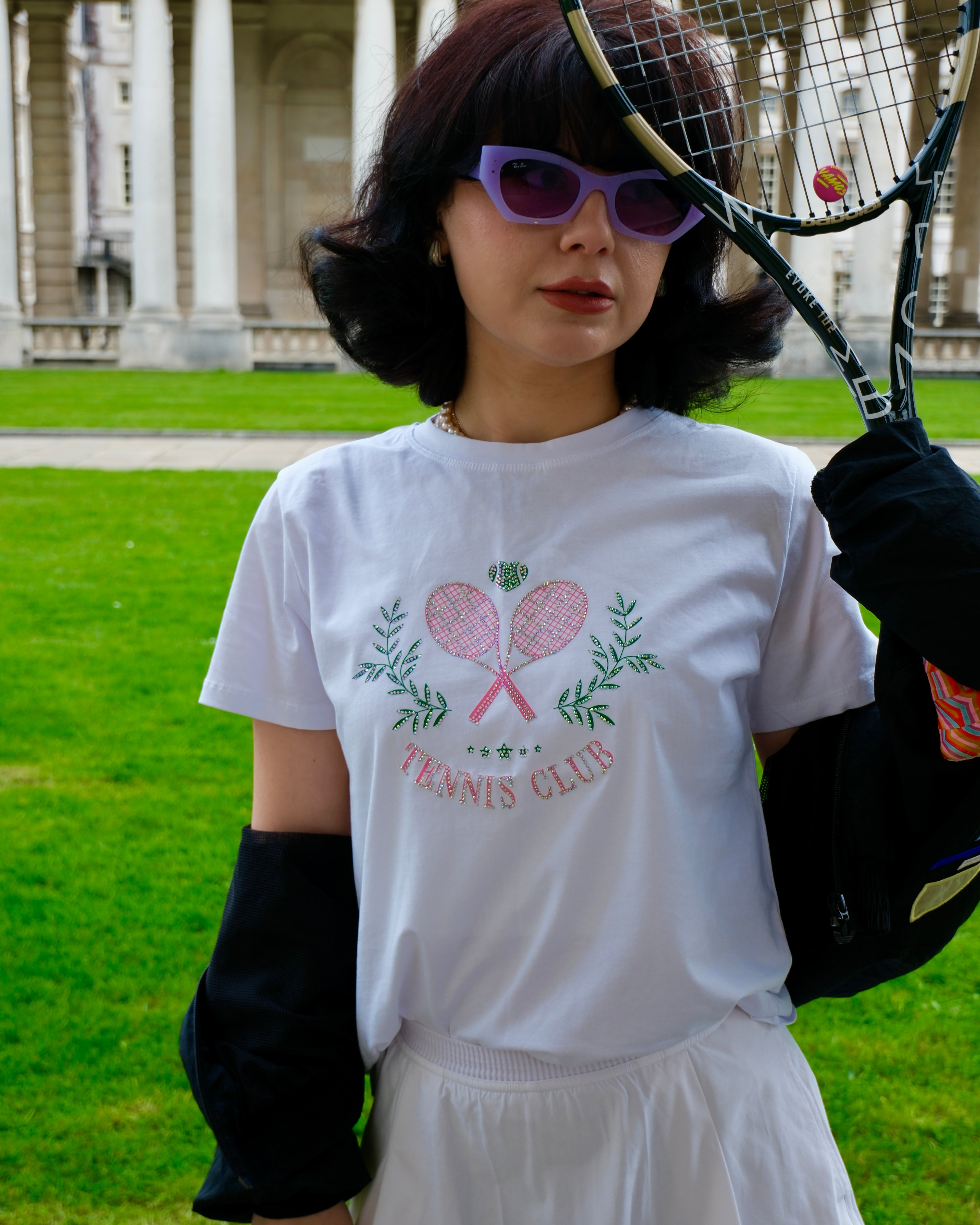 Jasmine - Tennis Club Graphic Embellished T-shirt