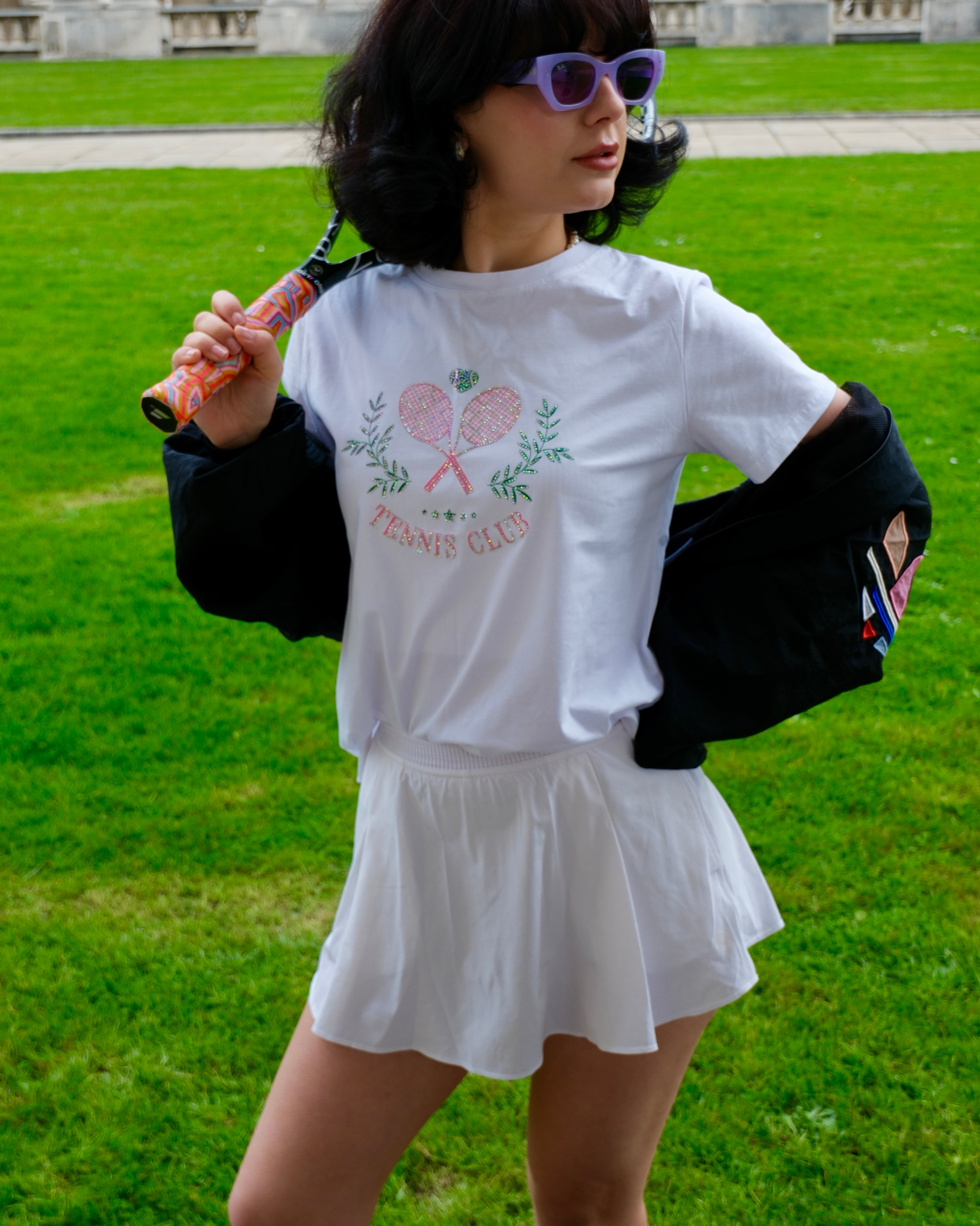 Jasmine - Tennis Club Graphic Embellished T-shirt