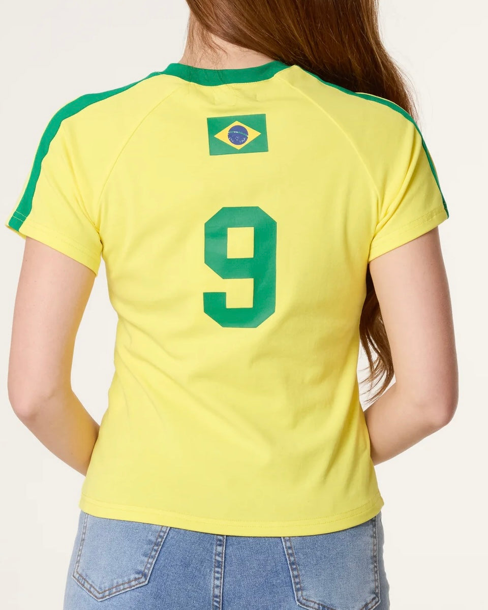 Brazil Jersey  T-shirt with Diamante Details