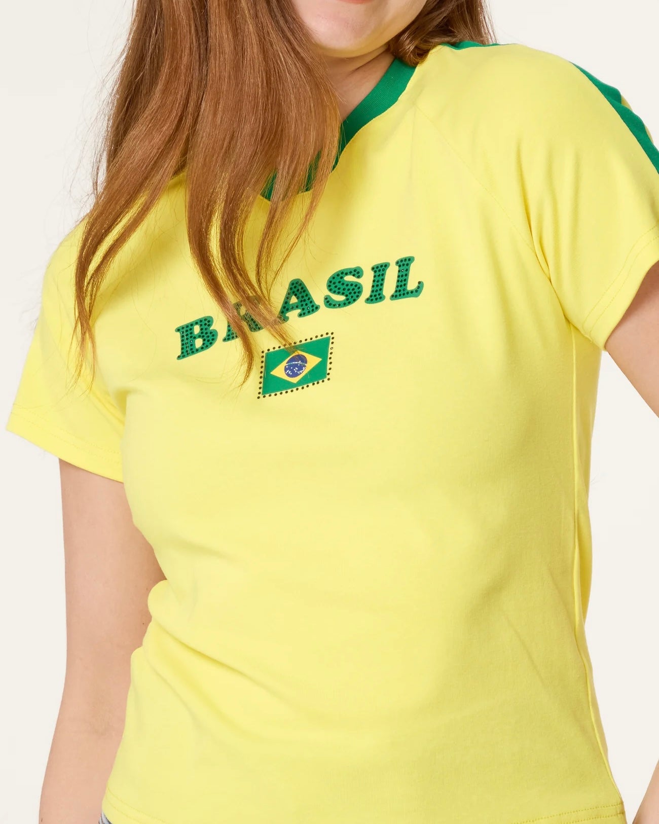 Brazil Jersey  T-shirt with Diamante Details