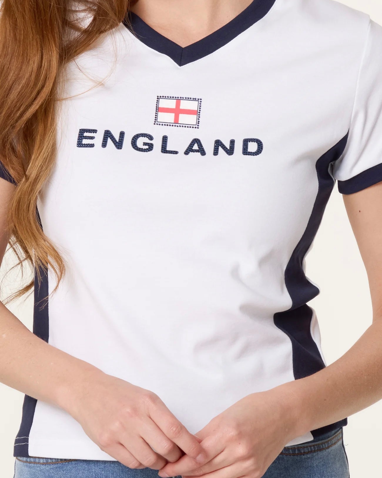 England Jersey T-shirt with Diamante Details