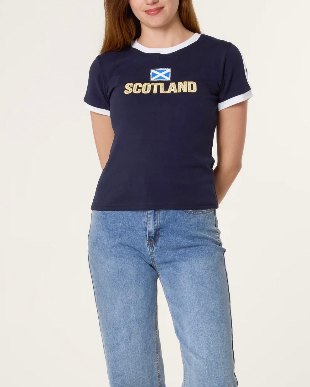 Scotland Jersey T-shirt with Diamante Details