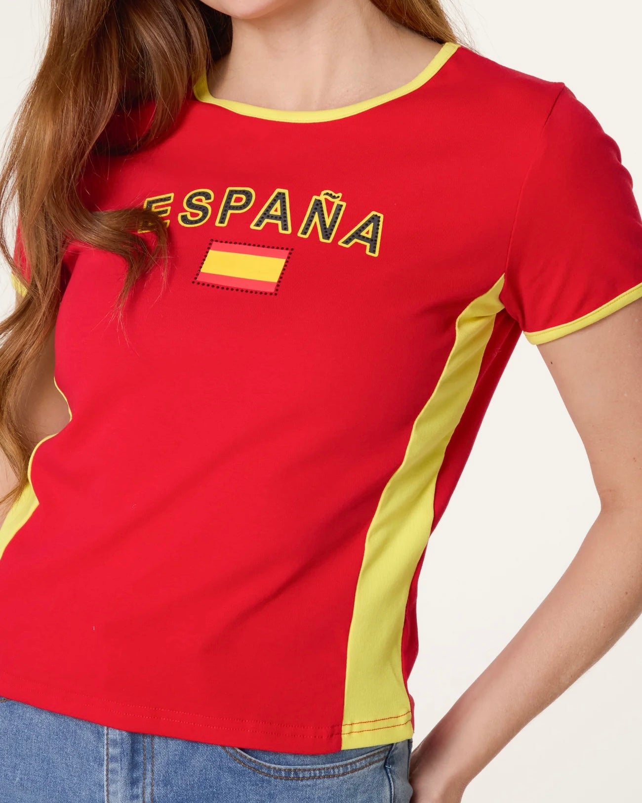 Espana Jersey  T-shirt with Diamante Details